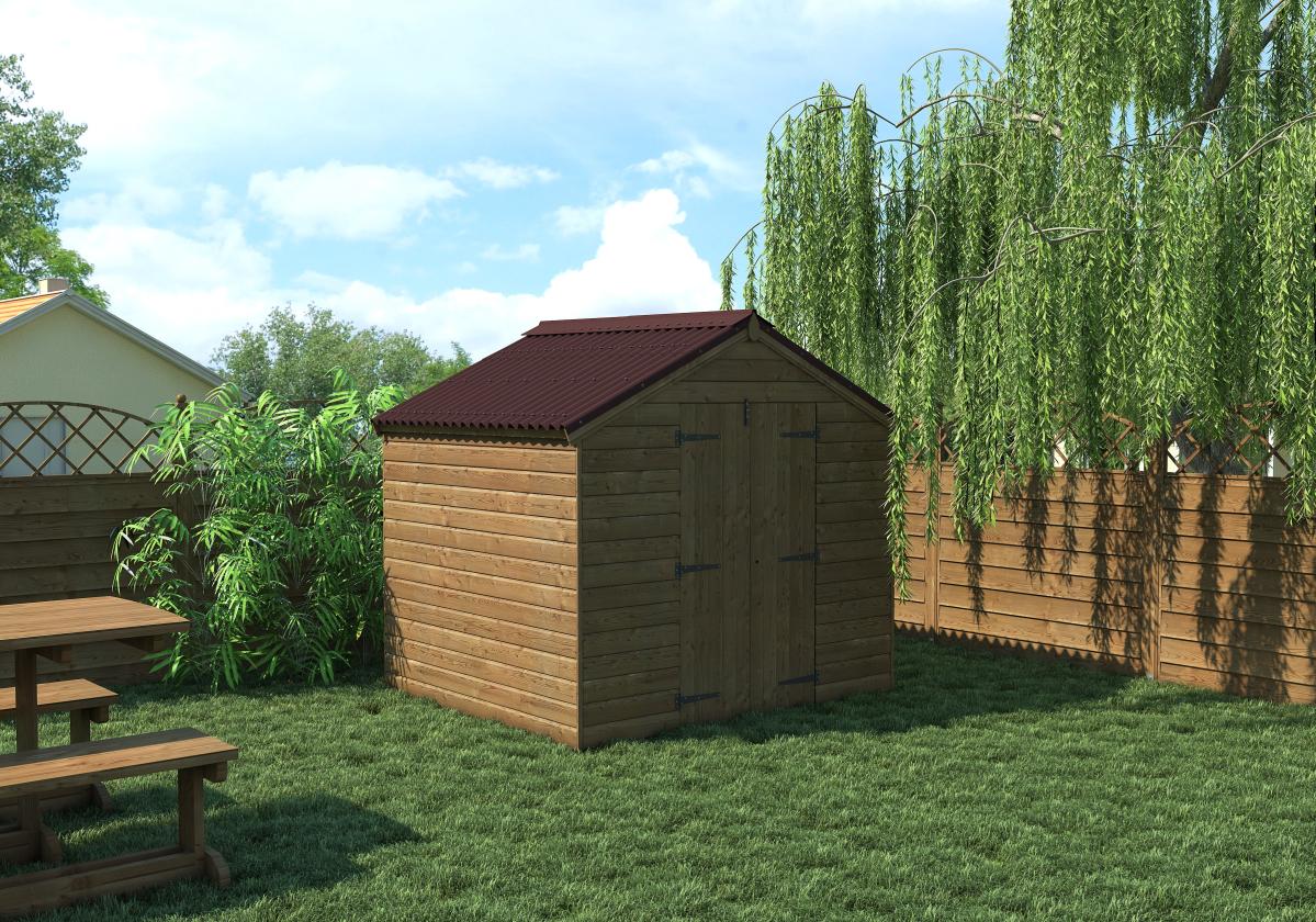 Garden Shed covered with Easyline Intense Brown